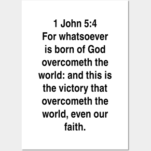 1 John 5:4  King James Version (KJV) Bible Verse Typography Gift Posters and Art